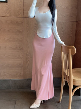 当天发 韩国正品 QZ108名媛气质~超女人味鱼尾摆包臀半身裙se