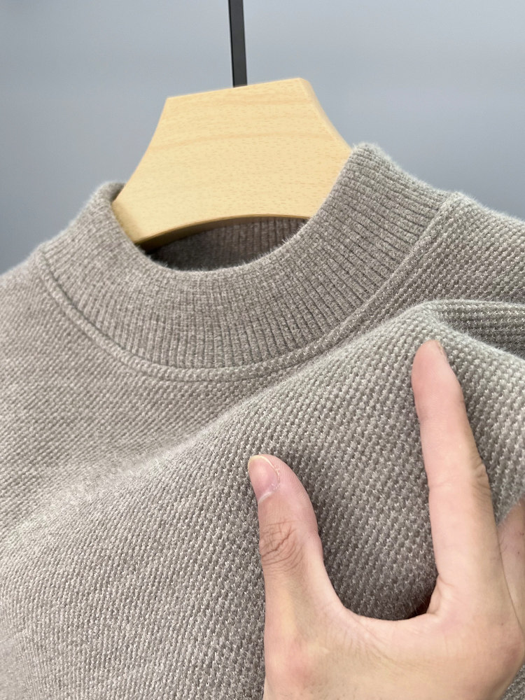 MAJE GYLLEN INTEGRATED VELVET COLLAR CHENILLE SWEATER MENS PILE TOP WARM BASE SHIRT WINTER