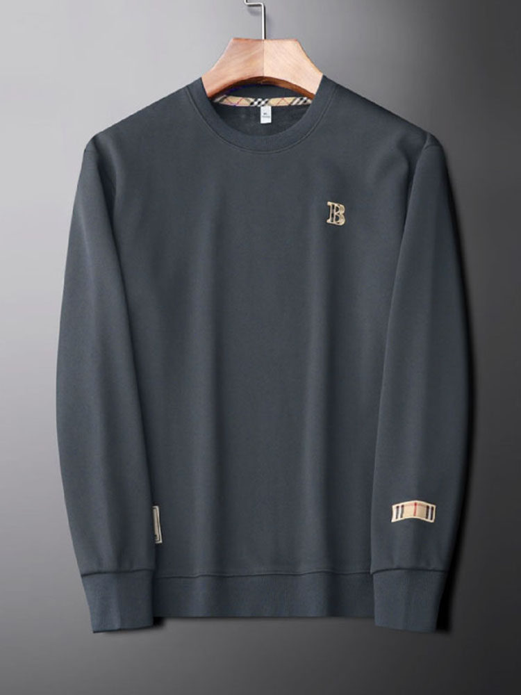 MAJE GYLLEN HEAVY FLEECE THICKENED SWEATSHIRT MENS FALL 2024 NEW ROUND NECK LONG SLEEVE T-SHIRT THERMAL TOP