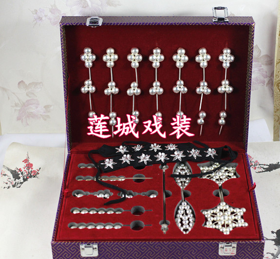 京剧头面戏曲头面秦香莲王宝钏头饰银锭头面/银丁头面/银泡头面