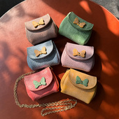 加厚头层牛皮零钱包蝴蝶结可爱复古雾蜡牛皮收纳包耳机包手工小包