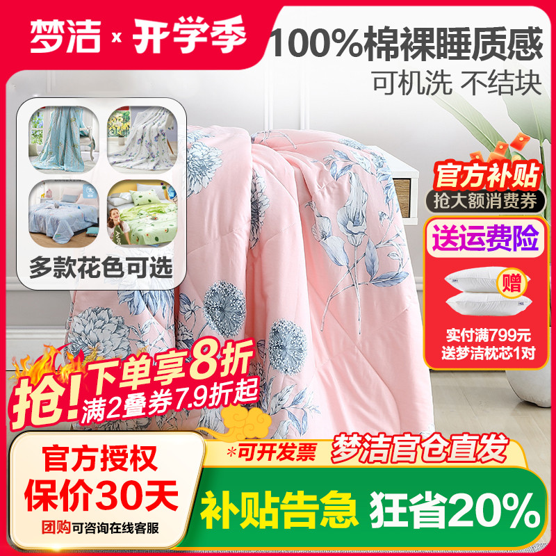 梦洁纺夏纯棉水洗机被芯空调图片
