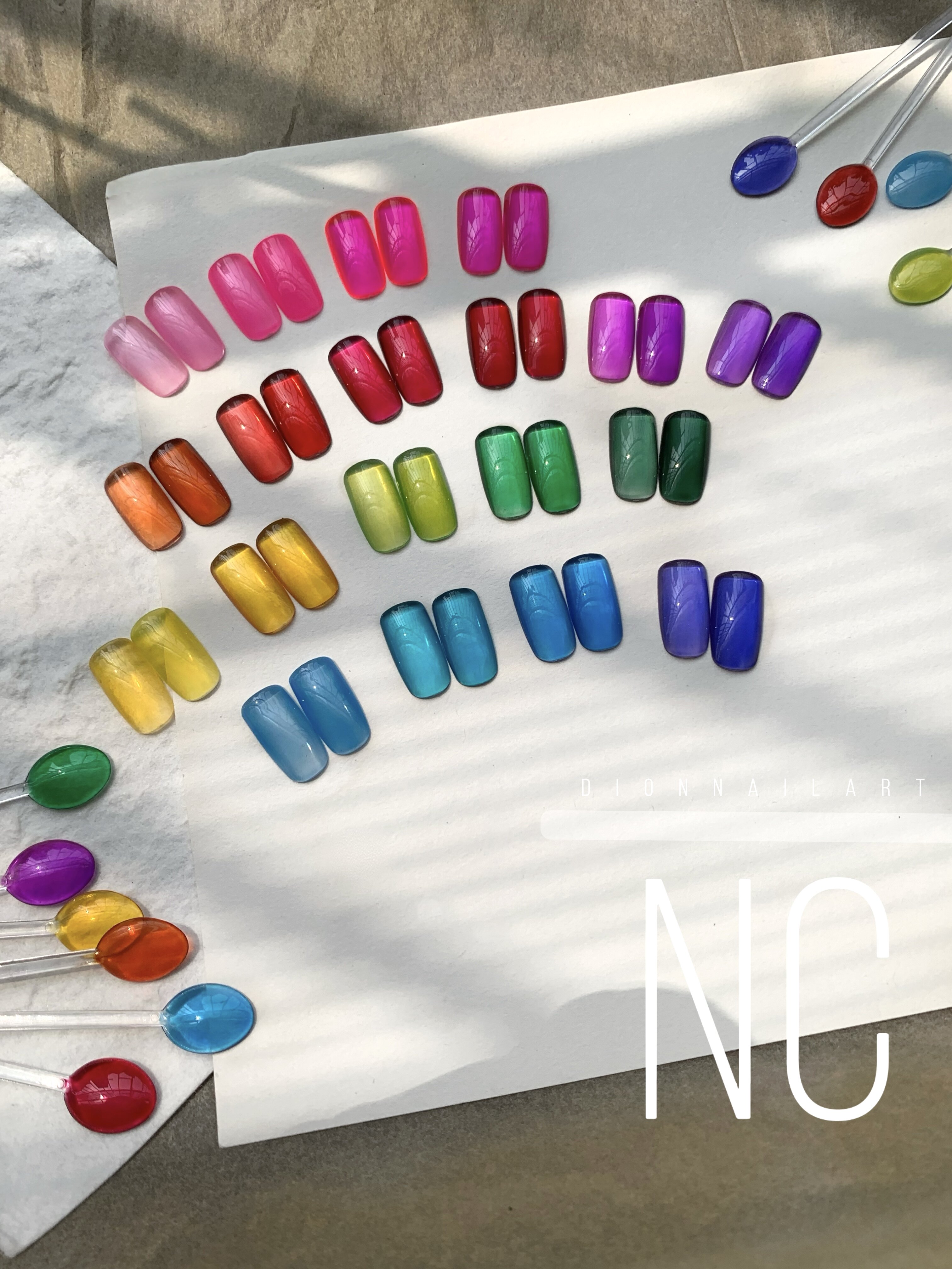 【玻璃透色系】 DionNailArt高品质光疗胶NC系列透黑/白/粉