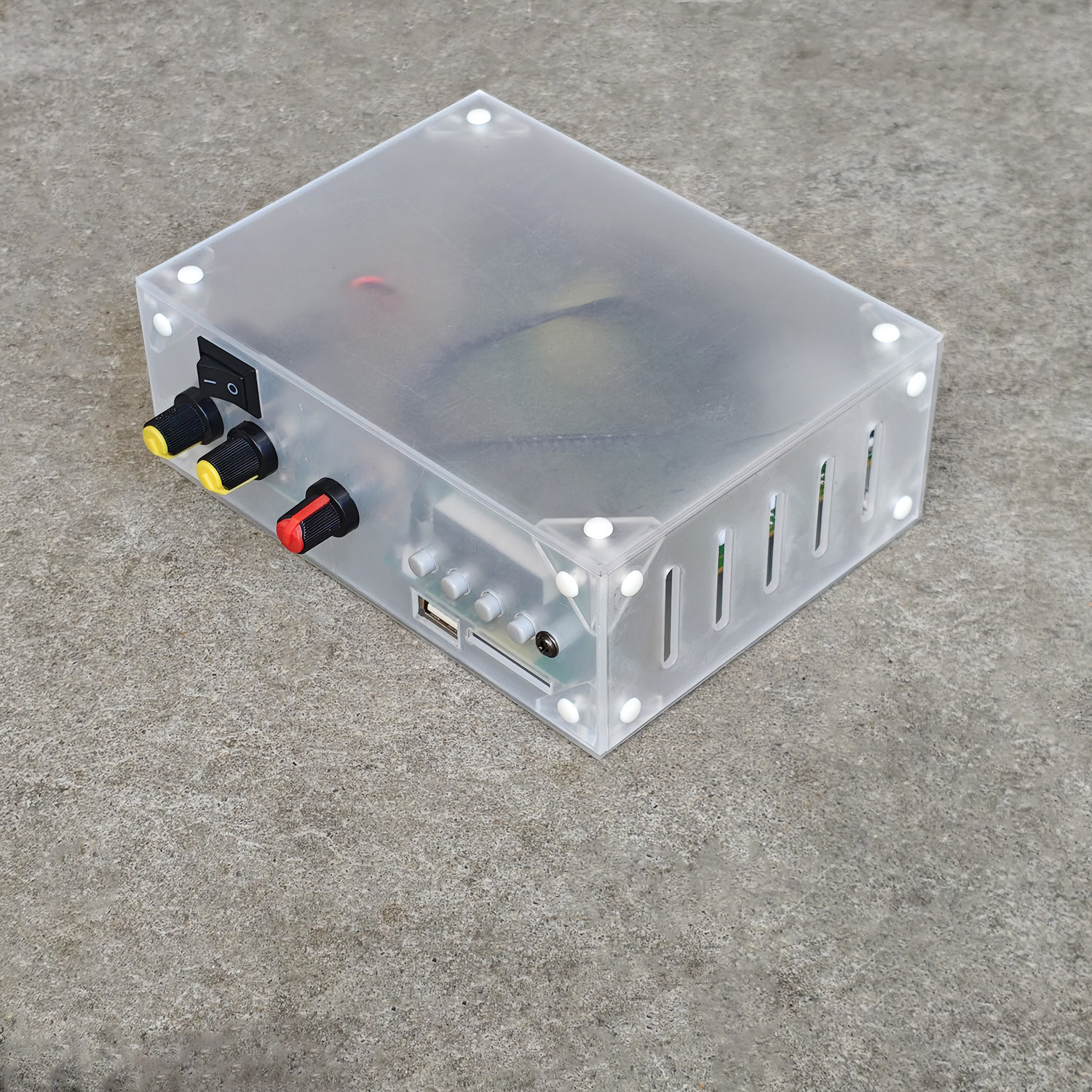 100W透明机箱hifi数字小功放12V110V220V2声道迷你书房蓝牙功放