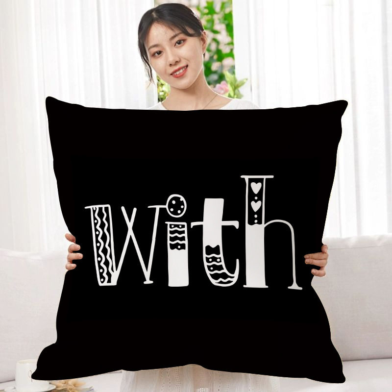 欧式黑白抱枕沙发飘窗靠垫床头靠背办公靠枕正方形超大抱枕套含芯