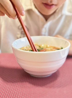 纯白双线700ml进口高骨瓷5.5寸碗面碗米饭碗汤碗洗碗机微波炉适用