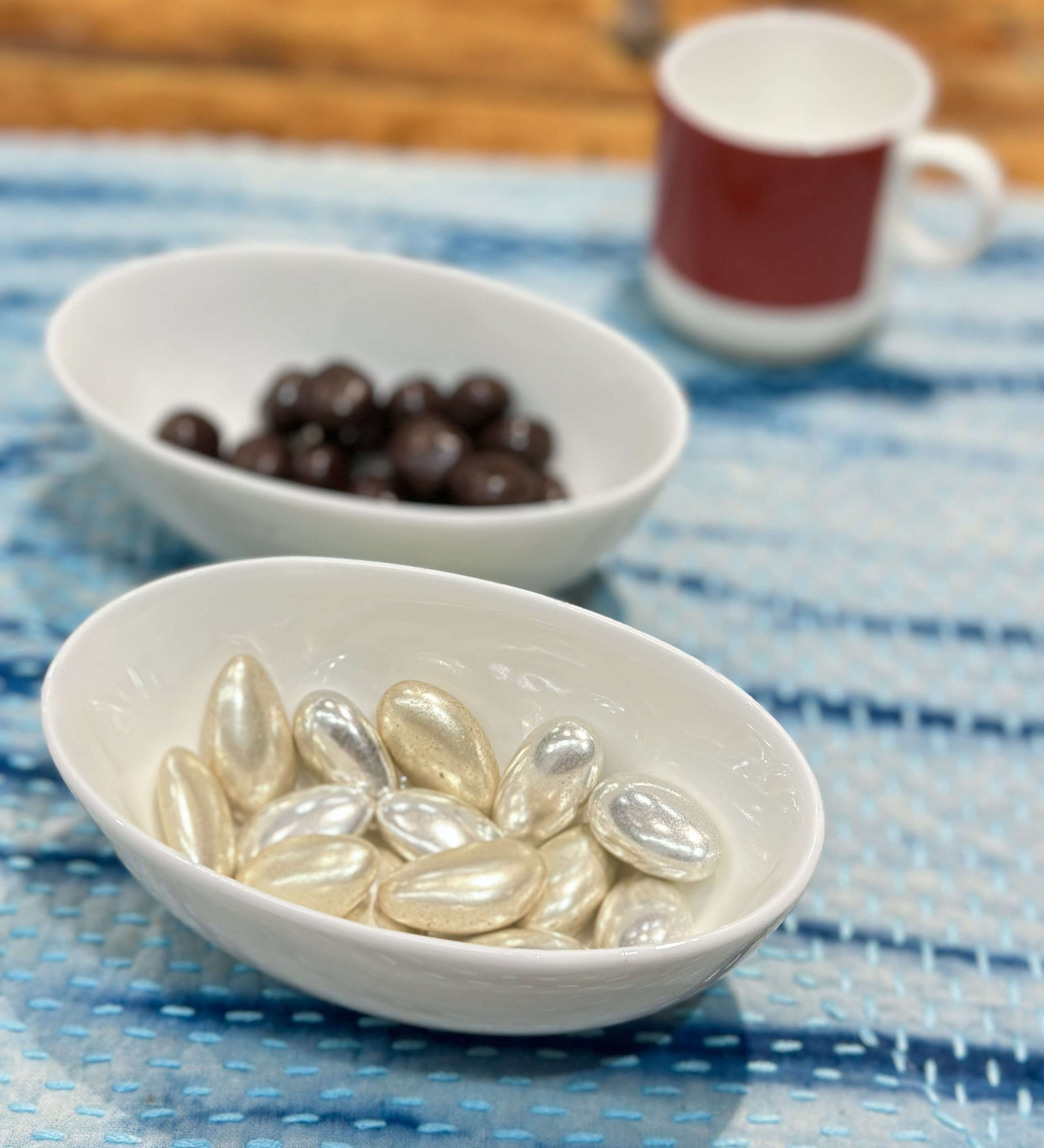 高骨瓷椭圆纯白迷你水果碗零食碗12×7.5×4洗碗机微波炉适用