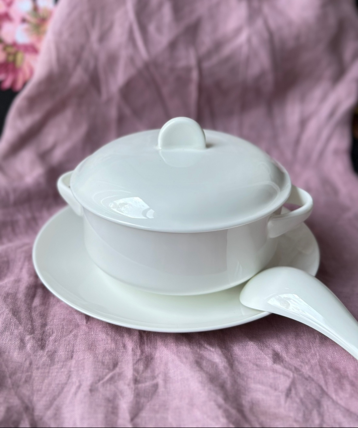 出口纯白高温高骨瓷双耳带盖炖盅汤盅洗碗机微波炉蒸箱适用