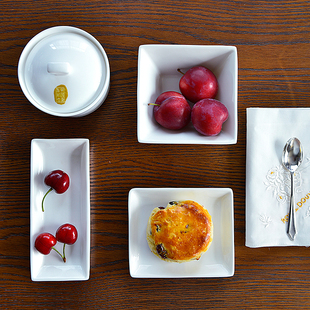 航空公司定制纯白骨瓷45%骨粉带盖汤盅鲍翅碗炖盅长方形面包碟