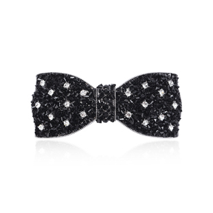 奇美拉新款黑色蝴蝶结发夹女法式轻奢后脑勺半扎发夹弹簧夹头饰