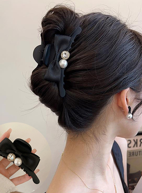 奇美拉黑色蝴蝶结发夹抓夹女后脑勺高级感2025新款发卡鲨鱼夹大号