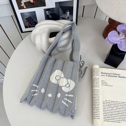 韩国可爱针织手提包三丽鸥Hellokitty联名