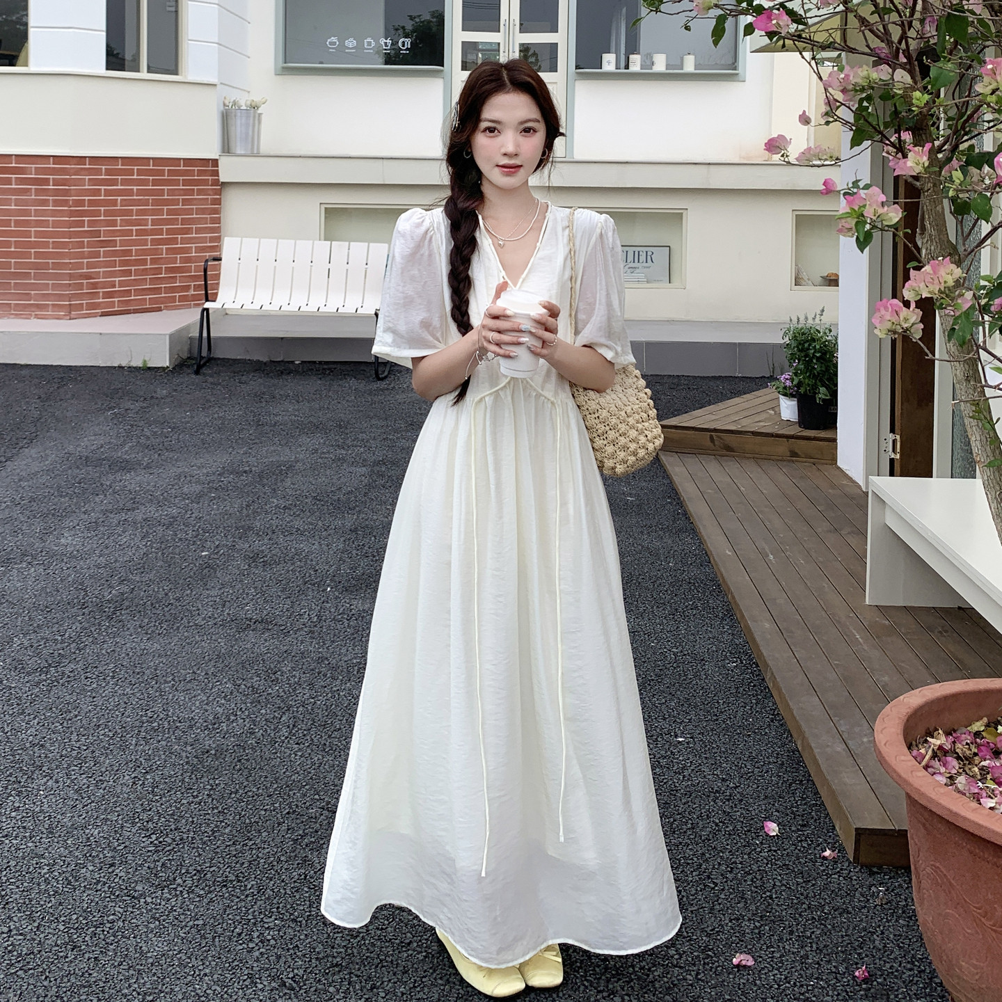 新款夏装白色气质连衣裙9135p125k188,女装连衣裙,2B080