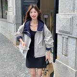 新款米白色撞色宽松外套上衣双色057-9159p165k248，商品下架区，唯尔萱