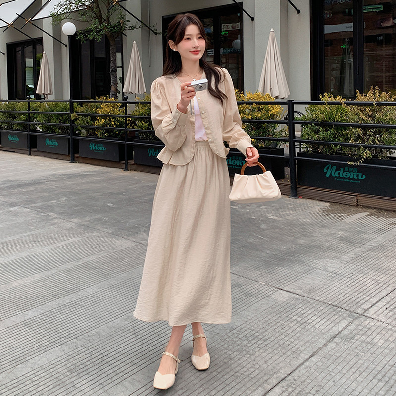 春装长袖套装两件套连衣裙2B080-8800-P155K218,女装连衣裙,2B080