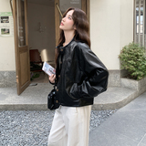 新款黑色老钱风皮衣外套057-9156p165k248，商品下架区，唯尔萱