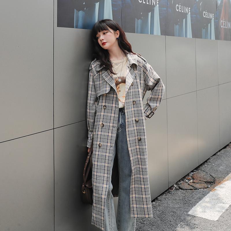 风衣格子收腰外套20076-P135K219,女装风衣,2B080
