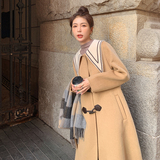 冬装新款撞色娃娃领毛呢大衣057-5871-P175K278，女装毛呢外套，唯尔萱