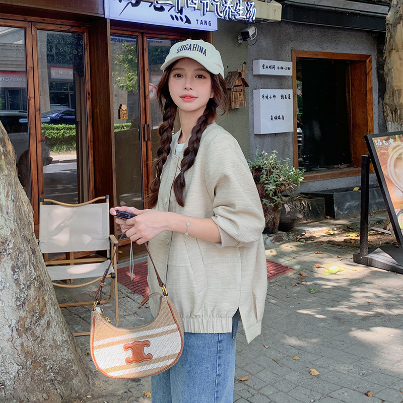 现货秋装长袖短外套百搭棒球服上衣057-8818-P125k188，商品下架区商品下架区，唯尔萱