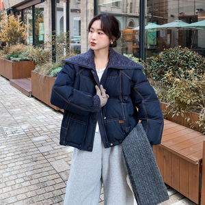 新款   新标90绒仿牛仔面料羽绒服    9211p355k548图片