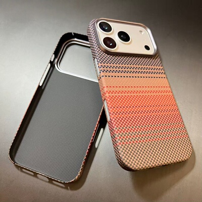 适用苹果iphone17promax手机壳16pro凯夫拉轻薄芳纶碳纤维15PM保护壳日落霞光夕阳14pro轻薄散热全包保护套