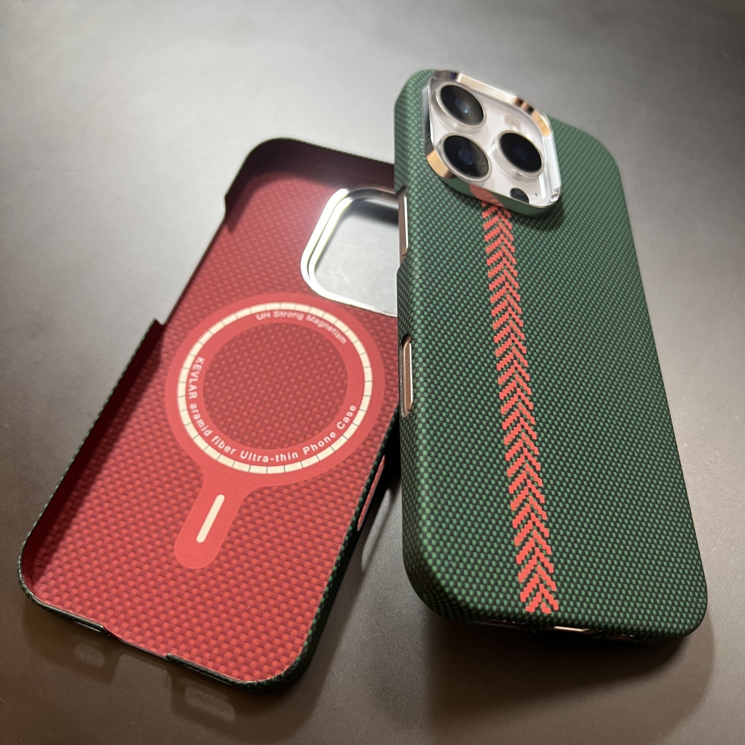 适用苹果iPhone16ProMax凯夫拉正品芳纶碳纤维手机壳15ProMax高端磁吸Magsafe超薄保护壳青岩熔脉高密编织壳