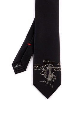 卡萨尼原创设计烫金黑色刺绣（月下鹤舞）JKDK男女小物休闲潮领带