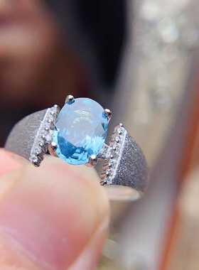 拉丝款彩宝戒指925银镶嵌天然镁铝石榴石风信子黑欧泊椭圆活口戒