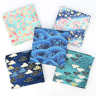 烫金棉布料日本日式印花布棉麻布衣服装旗袍汉服民族风面料