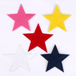 饰黑色 饰贴花布衣服贴装 多色五角星刺绣布贴补丁贴衣服鞋 帽装