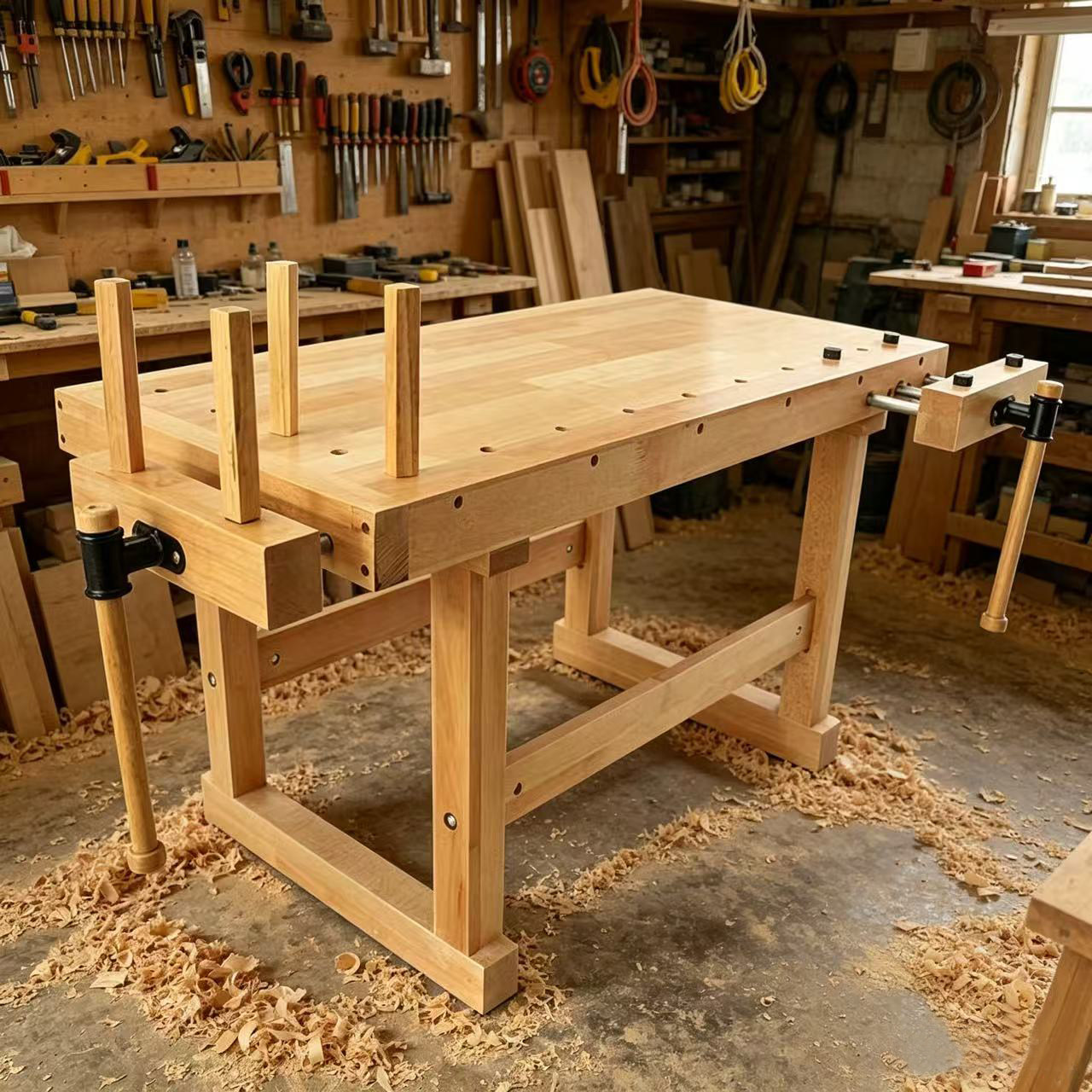 实木多功能手工木工工作台