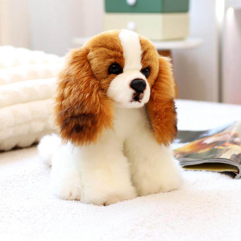 仿真查理士王小猎犬毛绒玩具狗狗玩偶公仔宠物小狗桌面摆件小假狗
