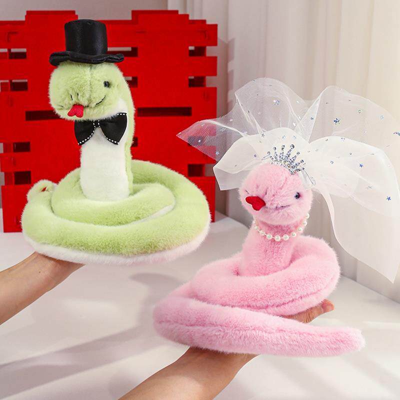 婚纱情侣蛇婚车对蛇毛绒婚车娃娃车头装饰布置公仔婚庆用品