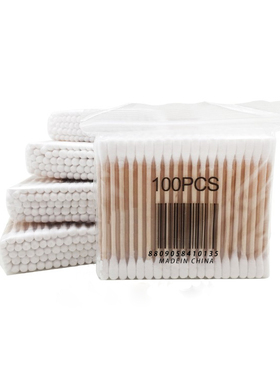 纹绣圆头棉签 紫色尖头绵签 尖头小棉签化妆测试木质耗材