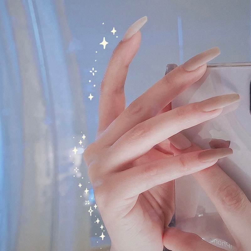 贴半片延长甲穿片成品穿戴刻磨无痕透明成品贴工具美甲指甲svj免