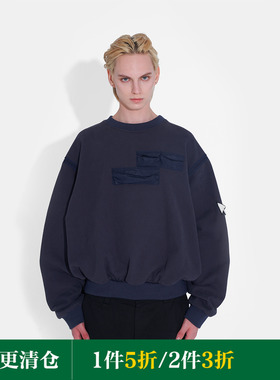 FMACM 箭头22AW 口袋基础宽松短款廓形简约套头加绒卫衣