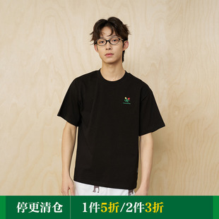 MoodLikeMe「花季 T恤2025春夏上衣 简语」小花刺绣简约小logo短袖