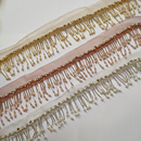 金色银色单边绣网手工吊珠花边 重工Diy手工衣服花边辅料