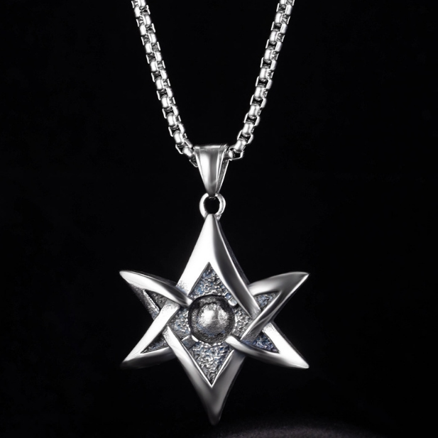 个性潮流新款配饰霸气钛钢六芒星兄弟项链男复古另类小众夜店挂链