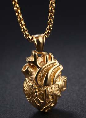 朋克风钛钢可打开立体兄弟吊坠