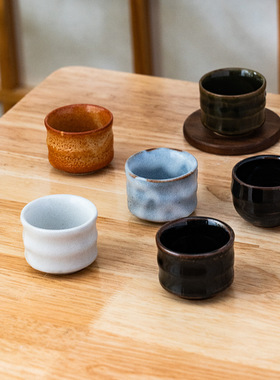 KAFELEX美浓烧日式茶杯茶具日本原装进口釉下彩简约创意陶瓷杯子