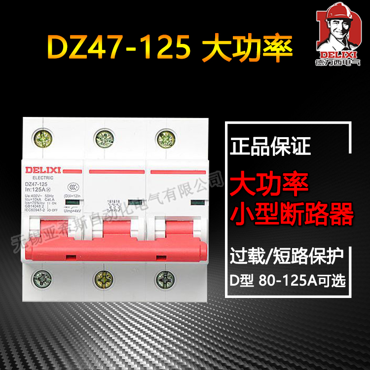 德力西dz47-125大电流2 3p大功率100a小型断路器125a空气开关80安