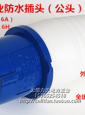 工业航空插头插座 IP44防水级 3芯16A 220-250v 2P+E 6H TYPE-013