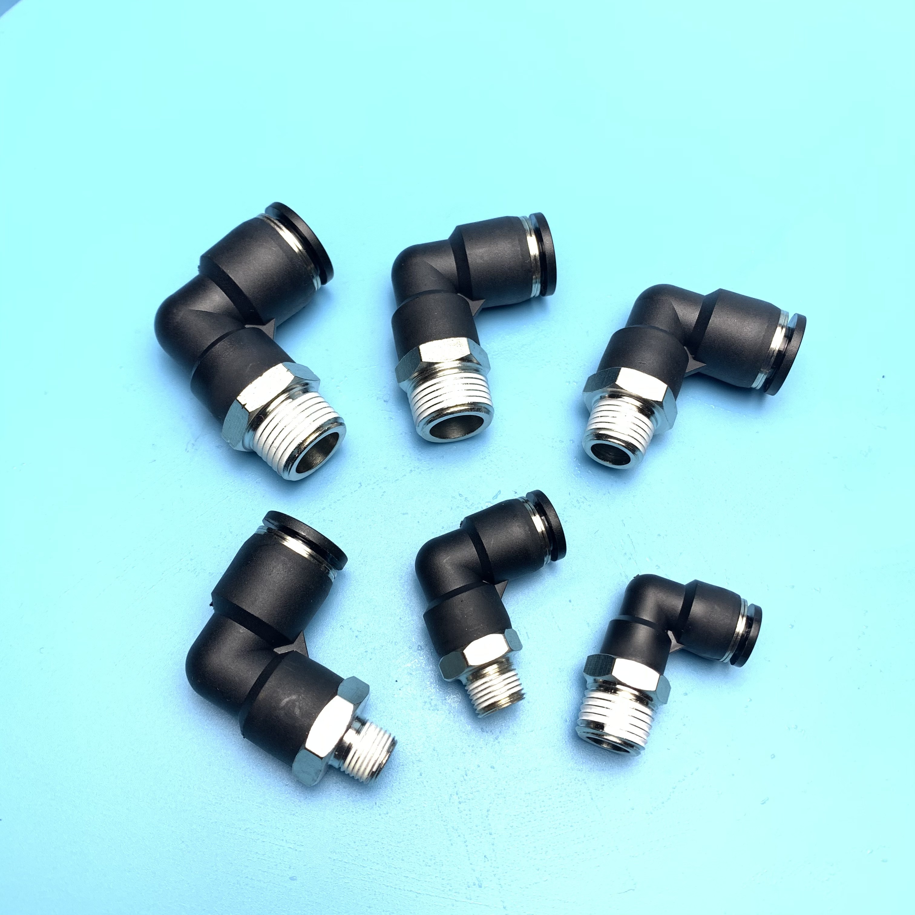 l型螺纹弯通pl1/4-01,3/8-02英寸气管英制螺纹pl1/2-03气动接头