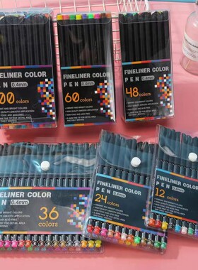 Colored fineliner pens for drawing watercolor pens