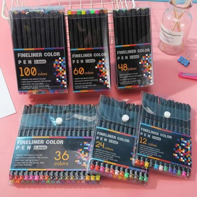 Colored fineliner pens for drawing watercolor pens