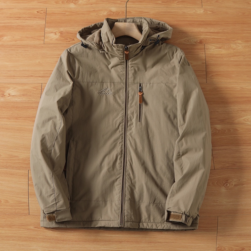 可脱卸帽轻薄款棉服防泼水