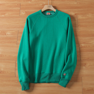 宽松日系休闲圆领套头长袖 男士 卫衣外套 加绒外单秋冬插肩袖 清仓