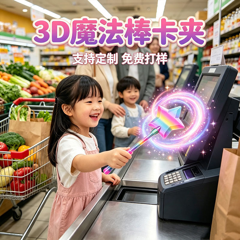 3D魔法棒卡夹创意玩具摆件支持定制免费打样儿童礼品
