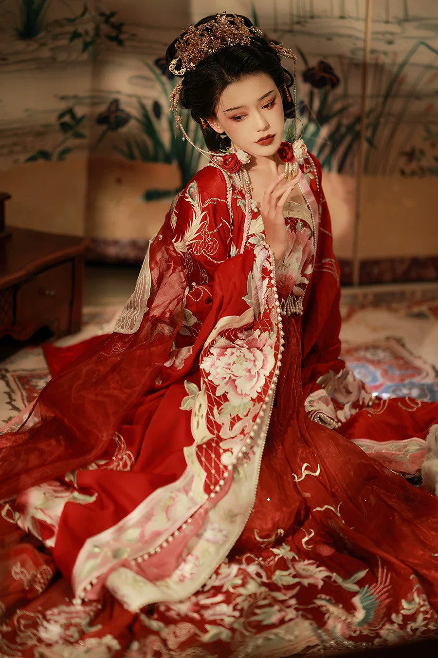 清欢纪汉服女原创凤求凰重工刺绣设计感唐风婚服全套诃子裙出租图片